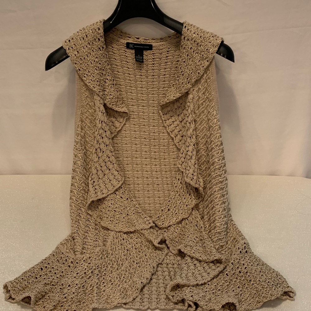 INC International Concepts Beige /Tan Cardigan Size S